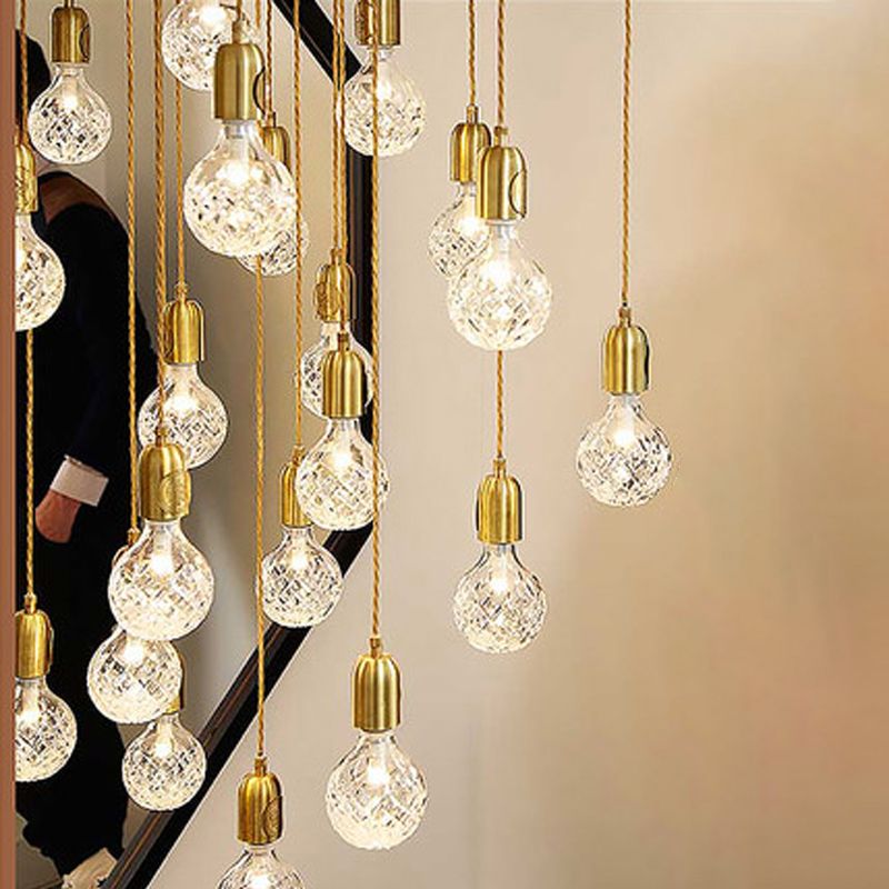 Loft Style Bulb Ceiling Lighting Fixture Metal Down Lighting Pendant for Cloth Shop
