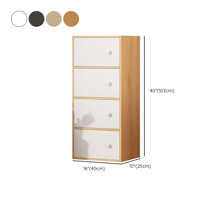 Contemporary Rectangle Storage Cabinet with Wooden Knobs Doors