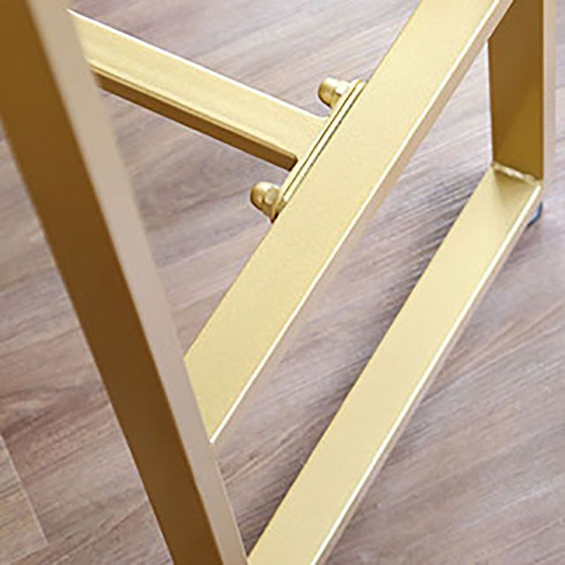 Glam Style Gold 41.3"H Bar Table Marble White Rectangle Top Bistro Table for Living Room