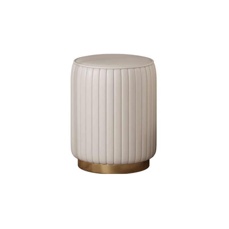 Contemporary Stone Vanity Dressing Table Set with Stool in White of 29.53" H