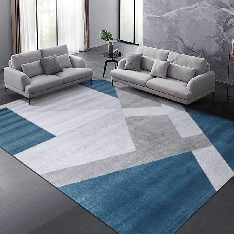 Multi-Color Geometrical Print Rug Polypropylene Modernism Carpet Machine Washable Non-Slip Backing Stain Resistant Rug for Great Room