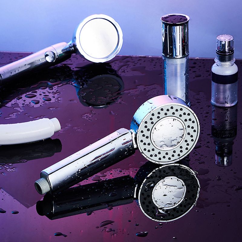 Contemporary Wall Mounted Shower Head Combo Chrome Round Hand Shower