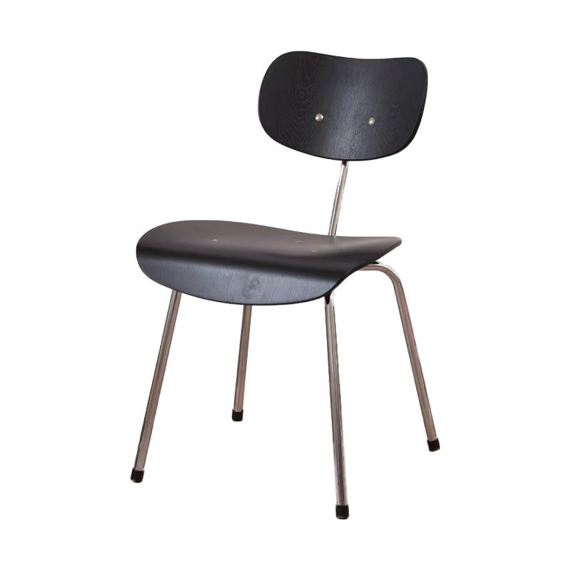 Modern Style Wooden Dining Chairs Open Back Dining Side Chair with Metal Legs