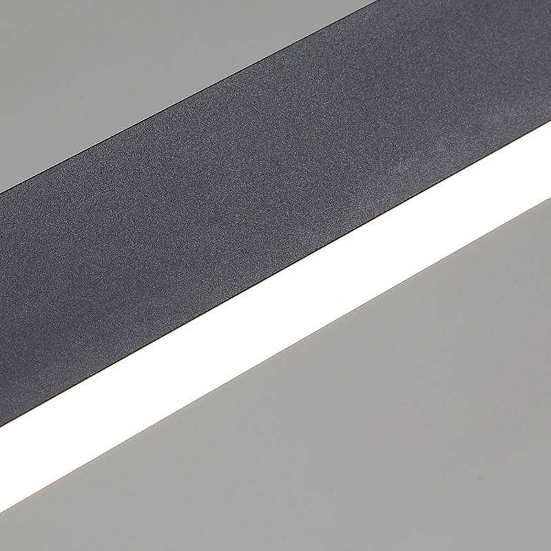 Black Island Light Modern 1-Light Rectangle Restaurant Hanging Lamp with Acrylic Shade