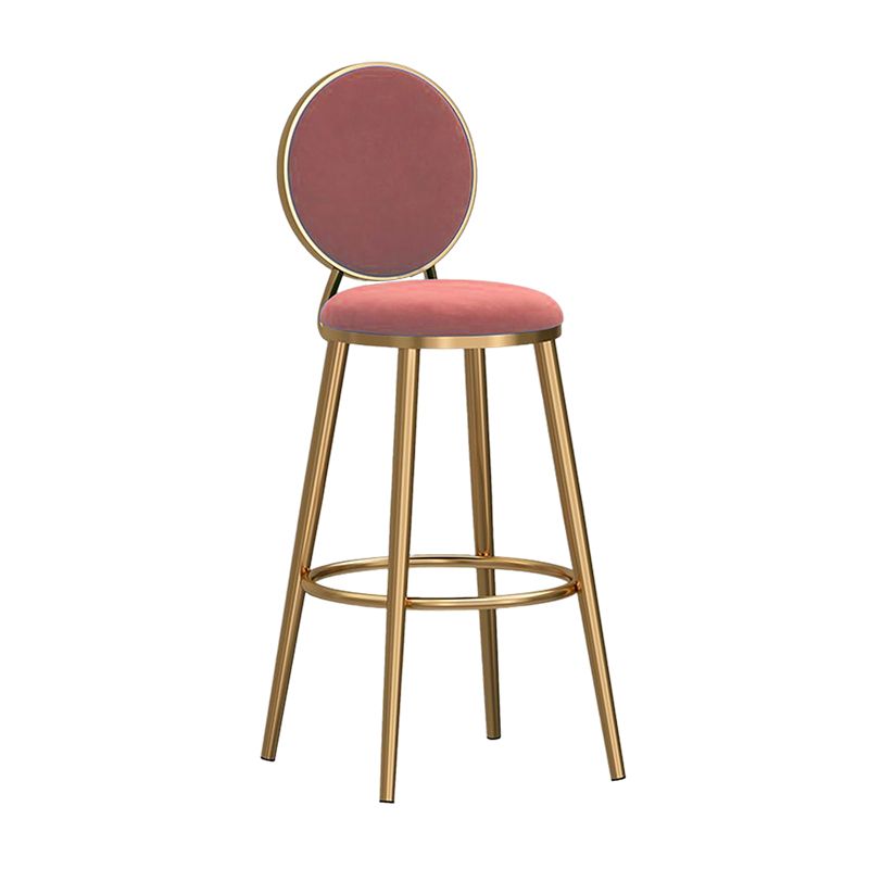 Nordic Style Bar-stool Round Counter Bar Stool with Metal Legs