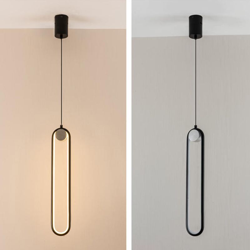 Luces colgantes minimalistas de metal Estilo moderno Lámpara colgante lineal de 1 luce para dormitorio