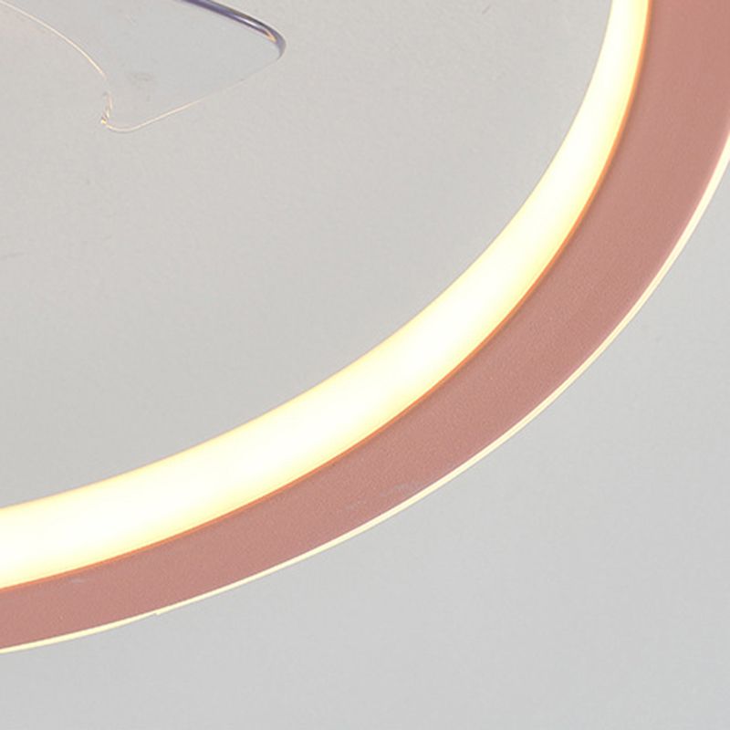 Kids Creative Star LED Ceiling Fan Light Wrought Iron Indoor Ceiling Light with Acrylic Shade