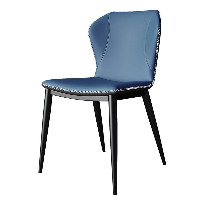 Contemporary Faux Leather Dining Chair Wingback Side Chair in Matte Finish