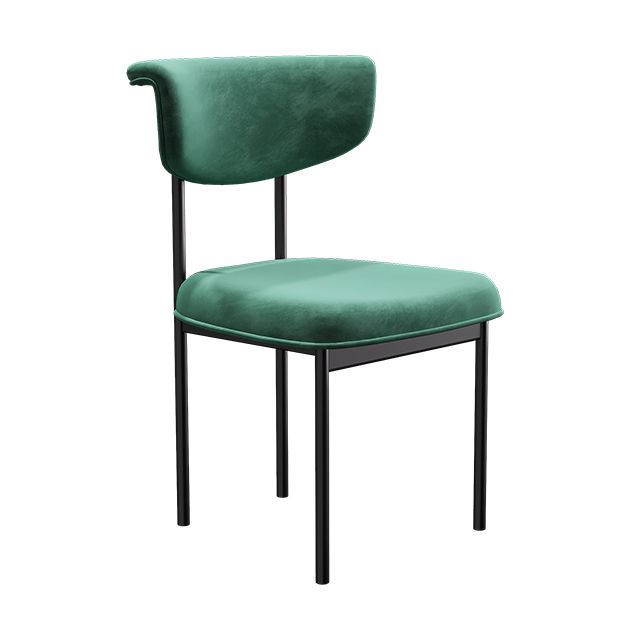 Black Iron Frame Dining Chairs Modern Armless Open Back Dining Side Chair