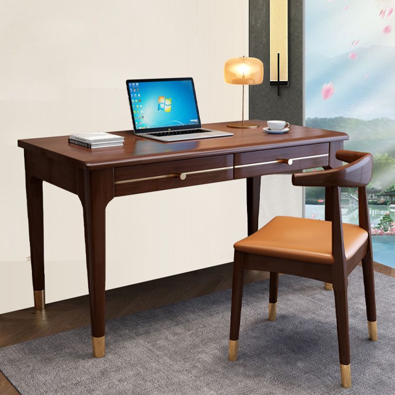 Rectangular 2 Drawers Home Writing Desk 29.5" H Glam Style Computer Desk