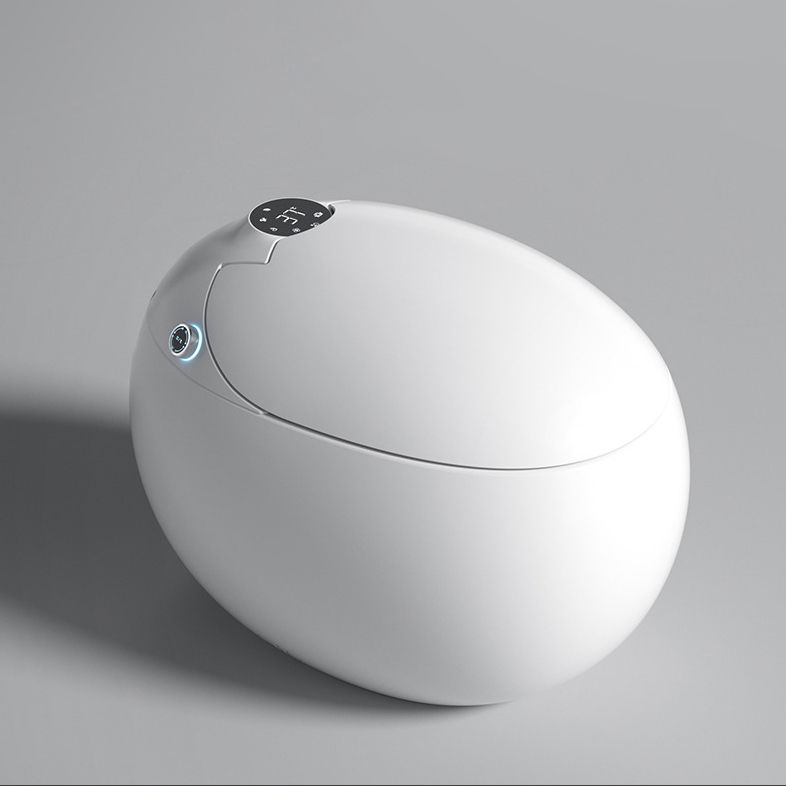 Contemporary Smart Bidet Ceramic Round White Dryer Floor Mount Bidet