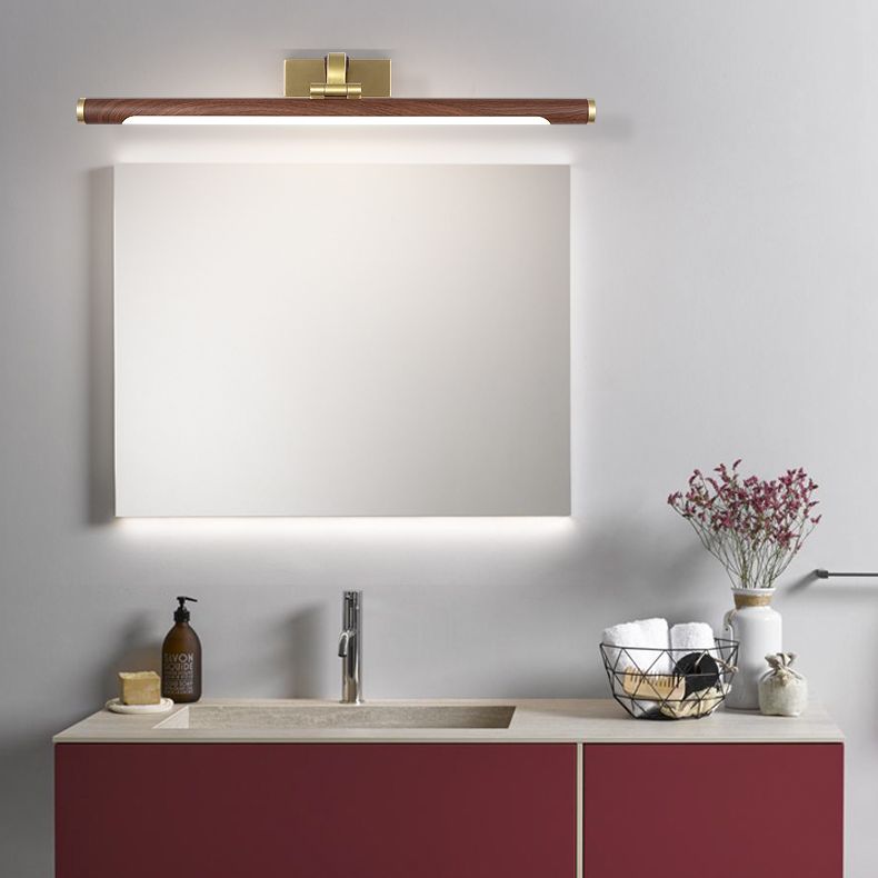 Mount mural linéaire moderne LAMPE MUR MUR-LUMIÈRE DE BOIS 1 LIGHT pour la salle de bain