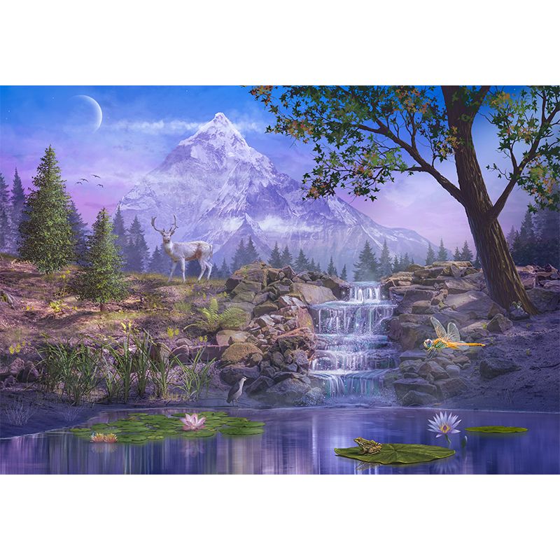 Mountain Illustration Mural Wallpaper Decorative Bedroom Wall Mural