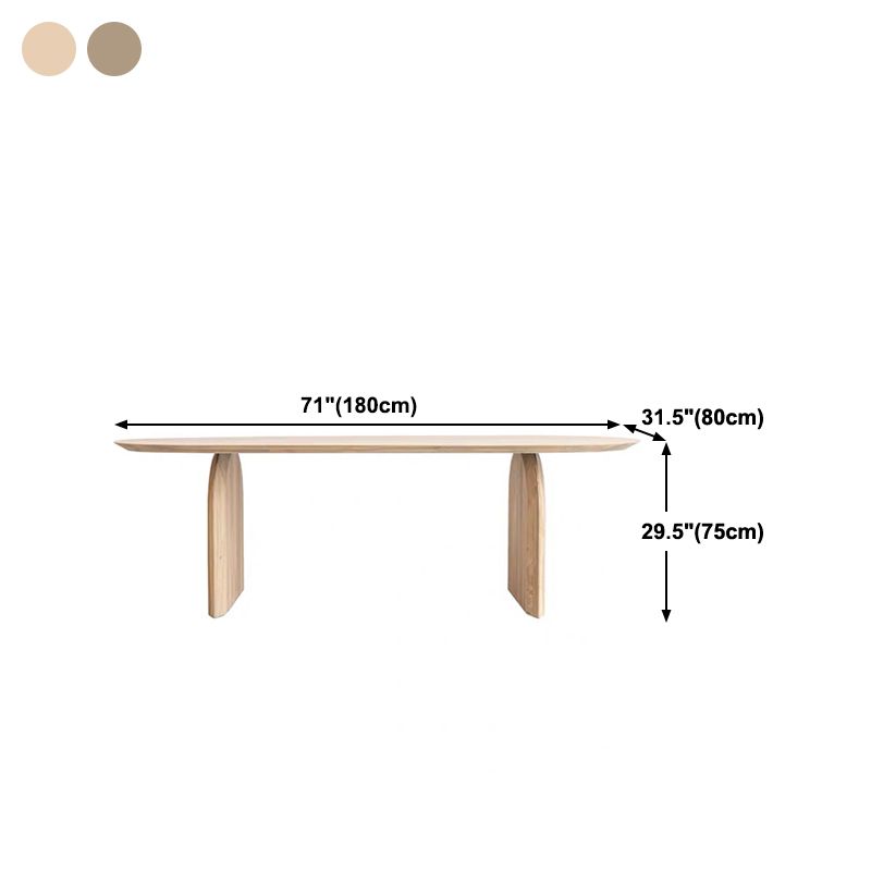 Modern Solid Wood Table for Restaurant Oval Dining Table with Double Pedestal