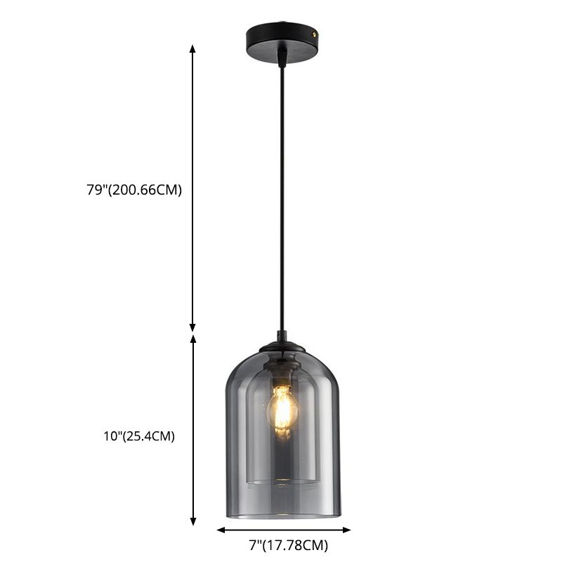 1 éclairage pendentif à cylindre léger moderne simplicité en verre pendant plafond pour restaurant