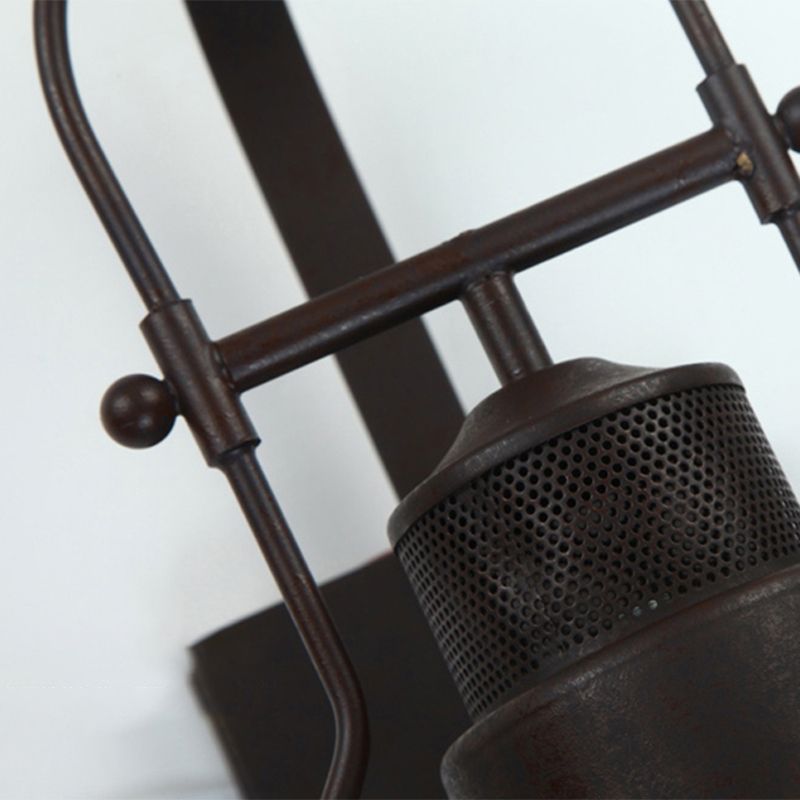 Iron and Glass Wall Lamp Industrial Style Black / White / Rust Wall Sconce