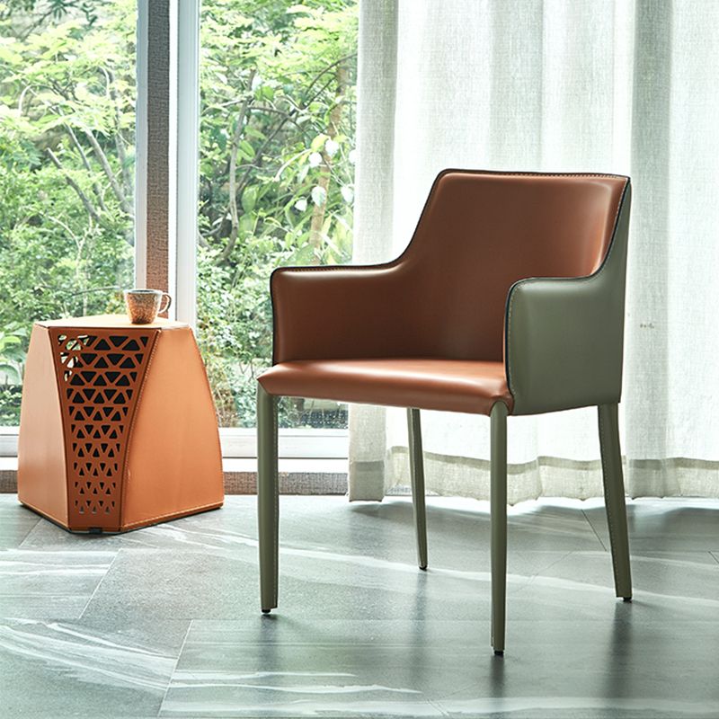Contemporary Parsons Upholstered Chair Faux Leather Dining Chair for Home