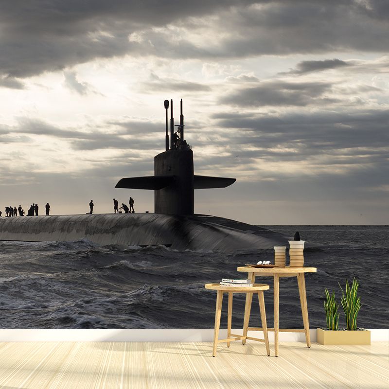 Sea Scenery Mildew Resistant Mural Wallpaper Sleeping Room Wall Mural