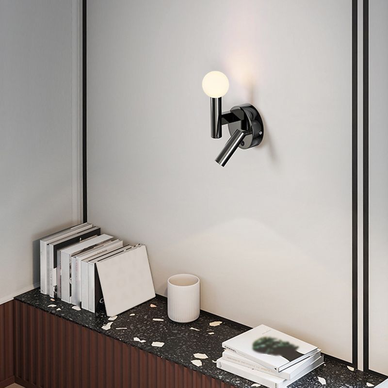 Cylinder Sconce Lights Simplicity Metal 2 Lights Wall Mounted Lights in Black