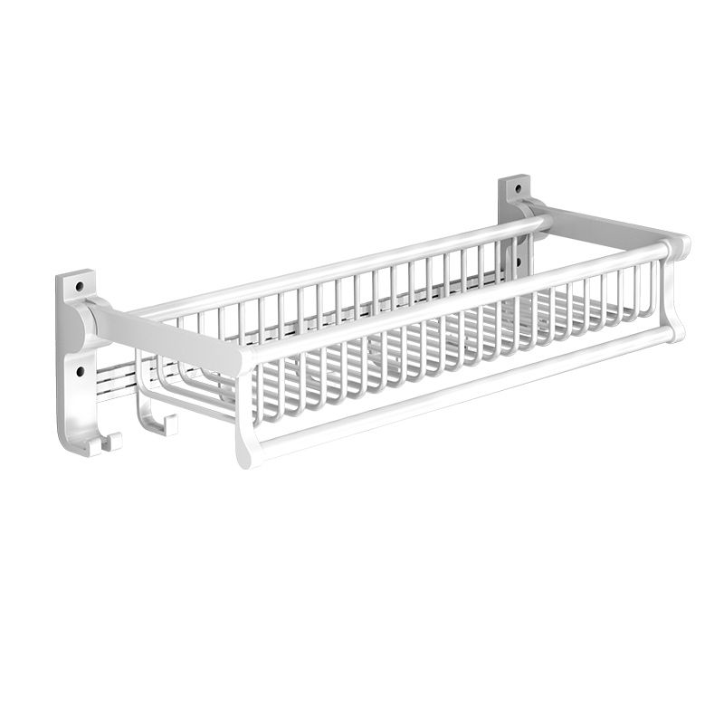 Modern Style Bathroom Accessory Set with Bath Shelf/Towel Bar/Toilet Brush in White