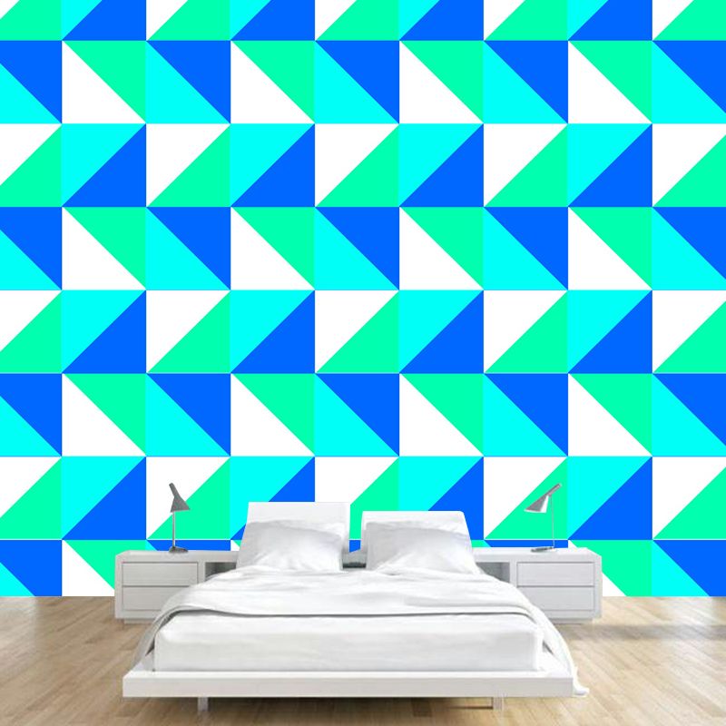 Fashionable Print Mural Decal Geometry Non-Woven Textured Wall Covering in Soft Color
