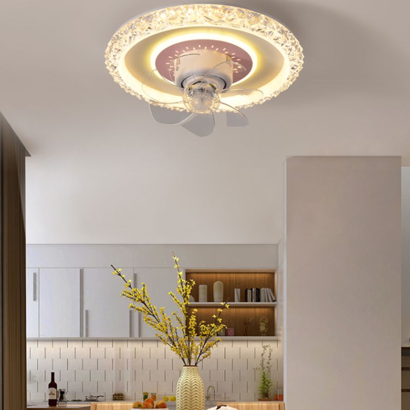 2 Light Ceiling Fan Lighting Modern Style Metal Ceiling Fan Light for Dining Room