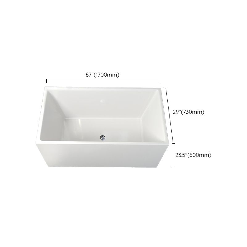 Modern Soaking Freestanding Bath Tub Acrylic Bathroom Bathtub in White
