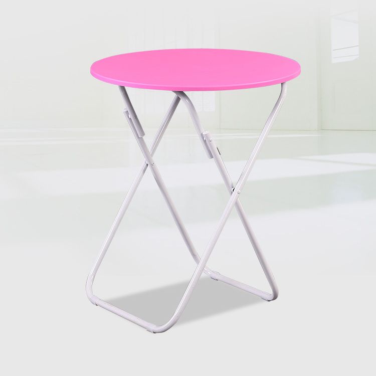 Klapptisch mit rundem Oberteil und weißem Basistisch für den Heimgebrauch eingestellt