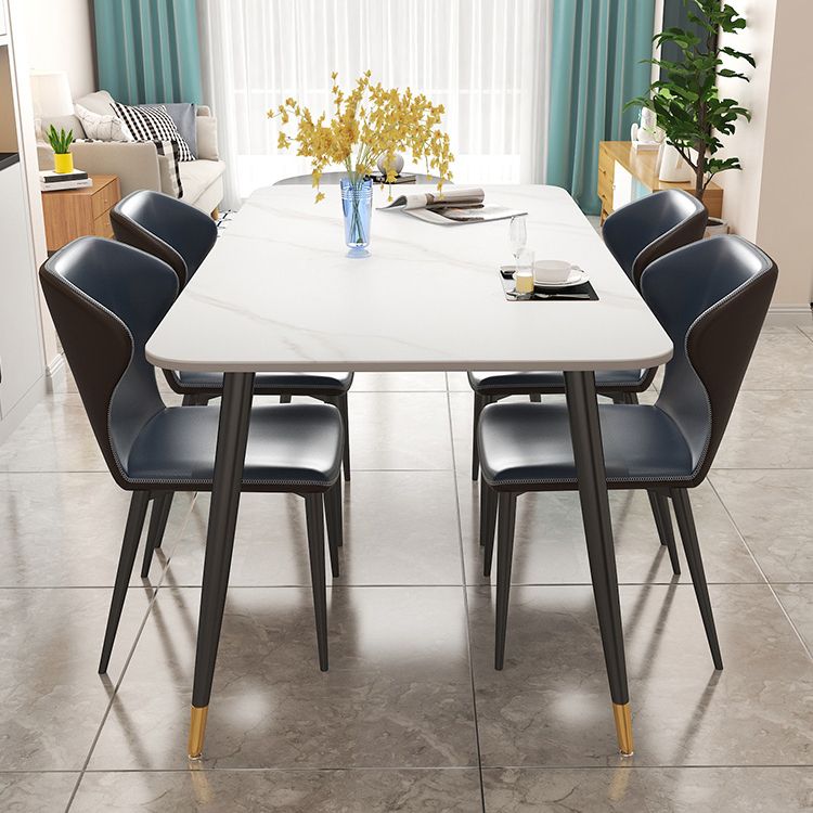 Modern Rectangle Dinette Set 1/2/5/7 Pieces Sintered Stone Top Dining Table Set