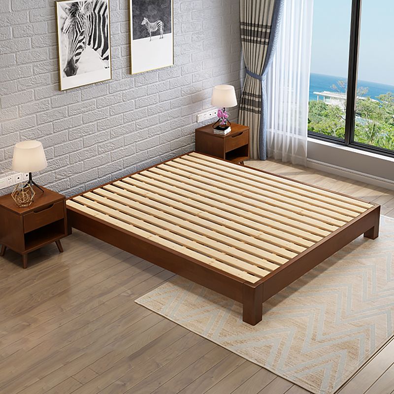 Contemporary Solid Color Wooden Bed Frame 9.84 " H Tatami Bed