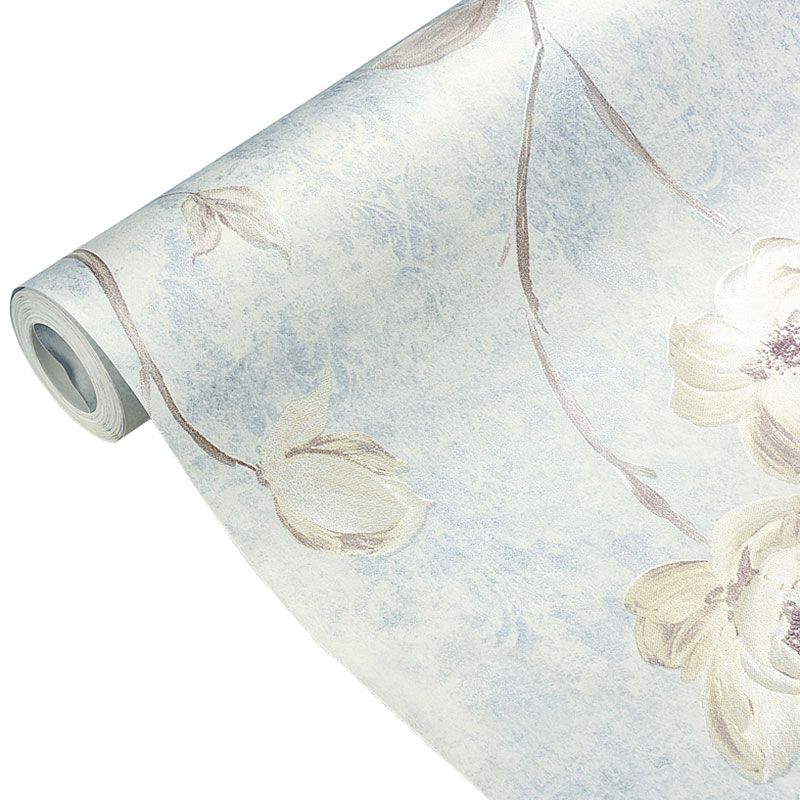 Dense Flower Design Wallpaper for Living Room Countryside Wall Covering, 20.5"W x 31'L, Non-Pasted