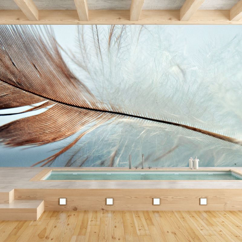 Decorative Wall Mural Feather Photography Bedroom Stain Resistant Wallpaper