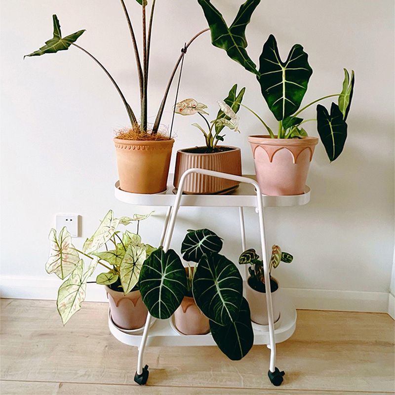 11" Wide Contemporary Corner Table Metal Double Tier End Table