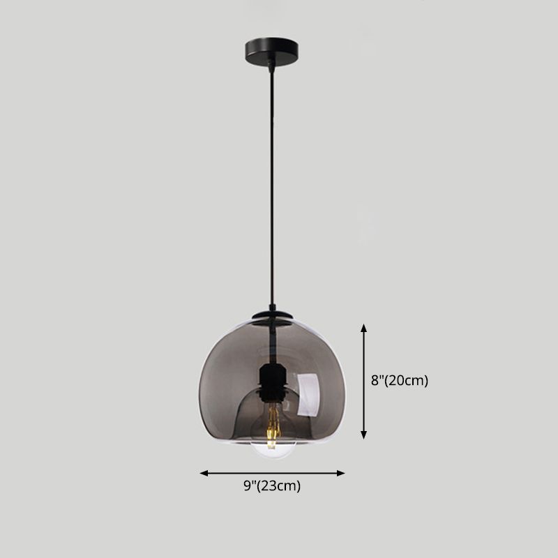 Modern Design Globe Ceiling Lights with Clear Glass Shade Single Pendant Lighting