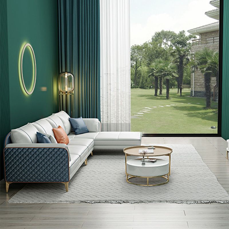 Modern Pillow Back Sectional Pillow Top Arm 4-seater Sectional