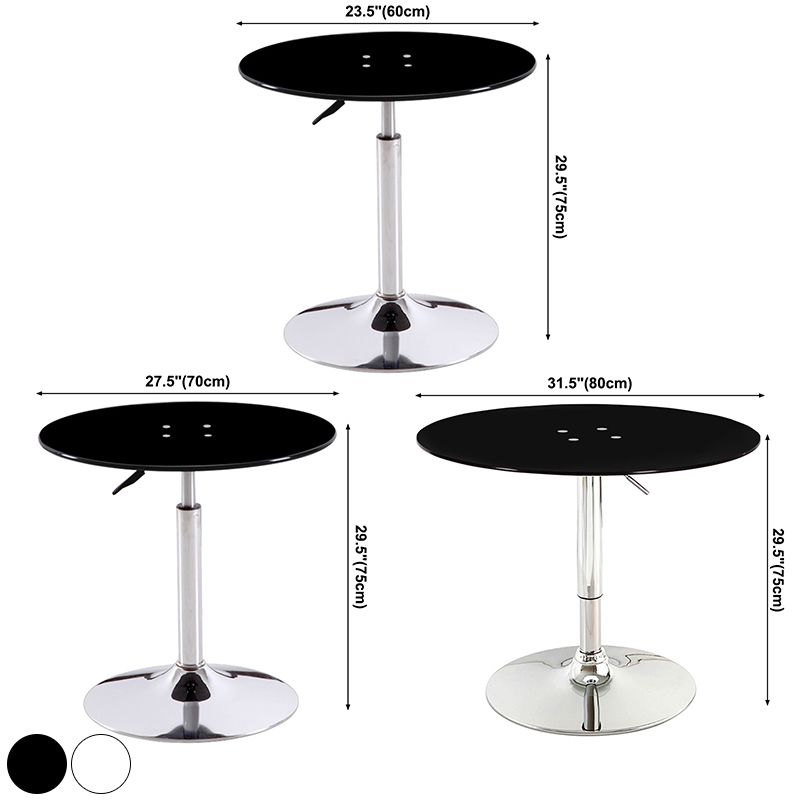 Modern Round Dining Room Table Tempered Glass Table with Pedestal Base for Home Kitchen Dinner