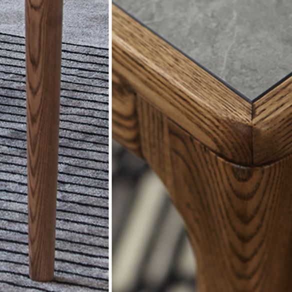 Dinotset de pierre fritrée de cuisine moderne avec ensemble de table de salle à manger de base en bois massif