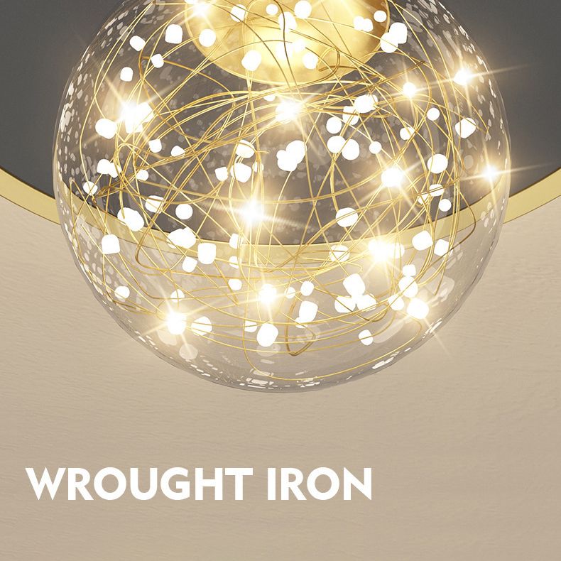 Geometric Ceiling Light Fixture Minimalist Metal LED Black Ceiling Mounted Fixture