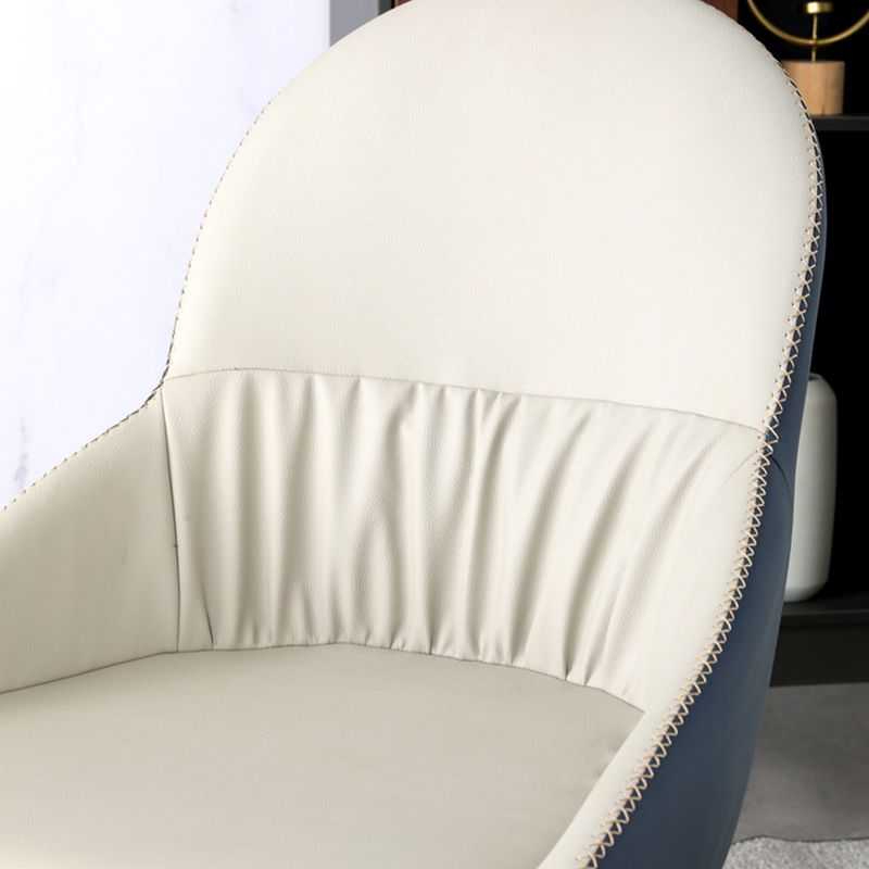 Modern Indoor Upholstered Side Chair Faux Leather Side Chair with Metal Legs