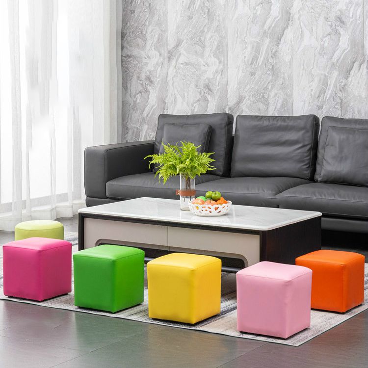 Modern Leather Standard Solid Color Stain Resistant Standard for Drawing Room