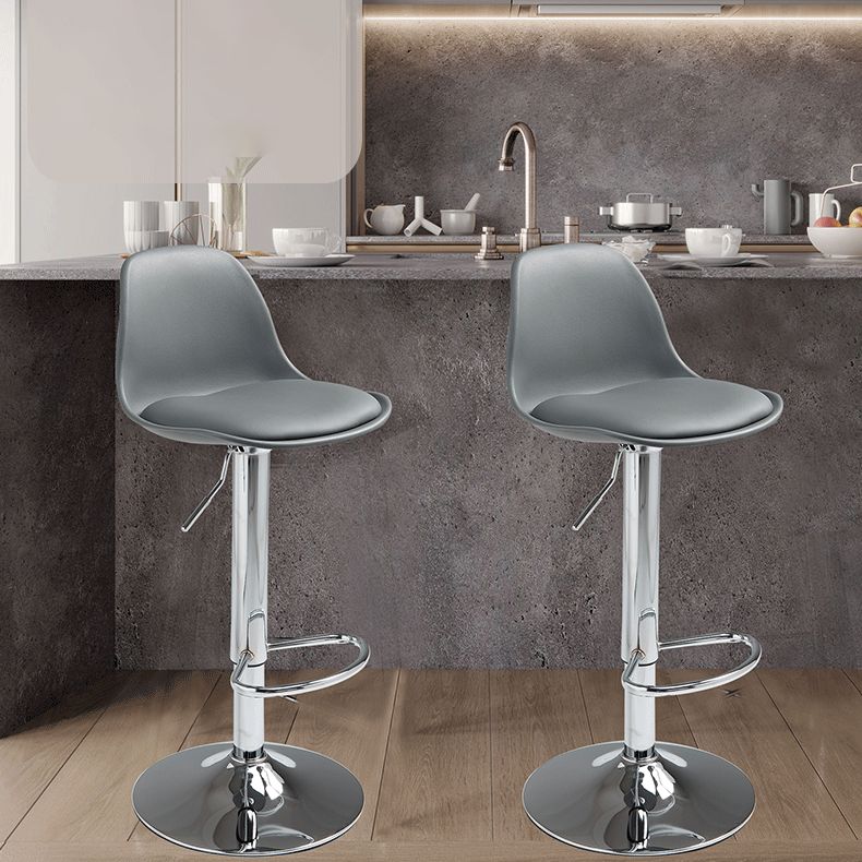 Contemporary Adjustable Height Bar Stool PU Leather Bar Stools for Kitchen