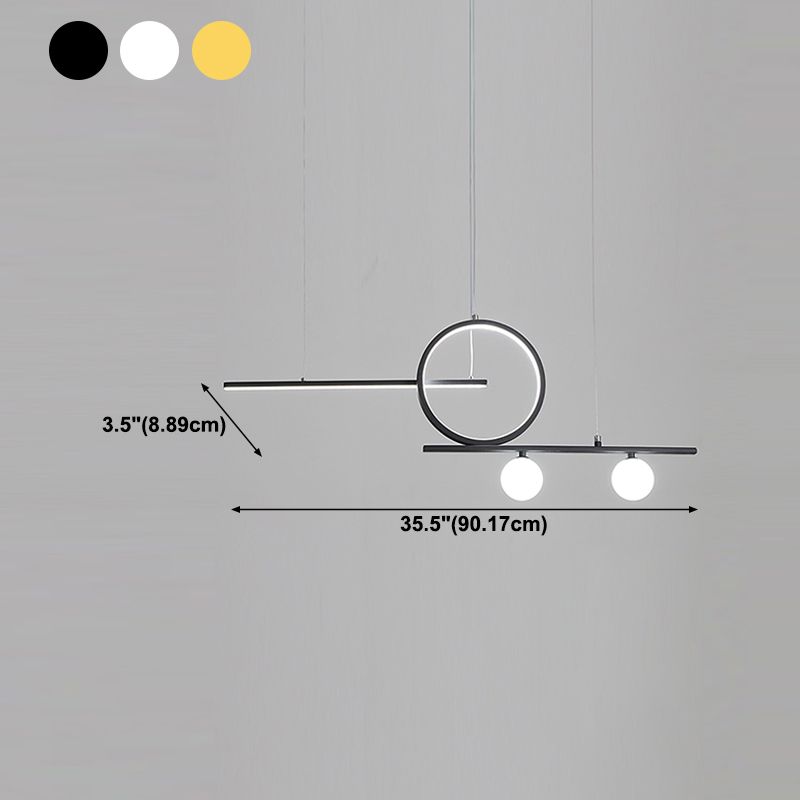 Linear Dining Room Island Light 4-Light Minimalist Hanging Light