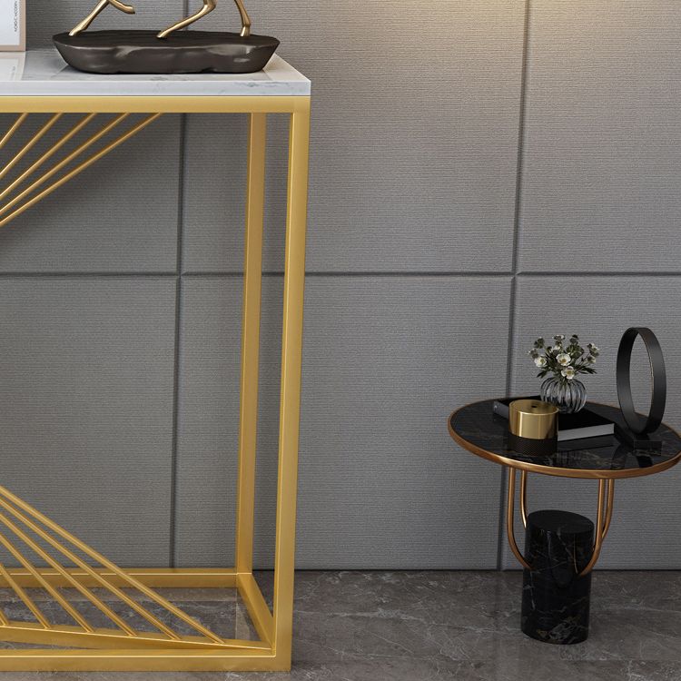 Marble Rectangle Console Table 1-shelf 31.5" Tall Accent Table