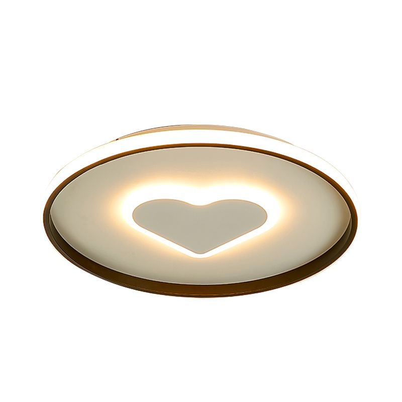 Nordic Loving Heart Unterputzleuchte, Acryl-LED-Schlafzimmer-Unterputzleuchte in Rosa/Schwarz und Weiß