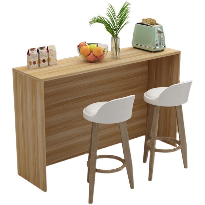 Matte Finish Manufactured Wood Pub Table Rectangle Bistro Table for Living Room