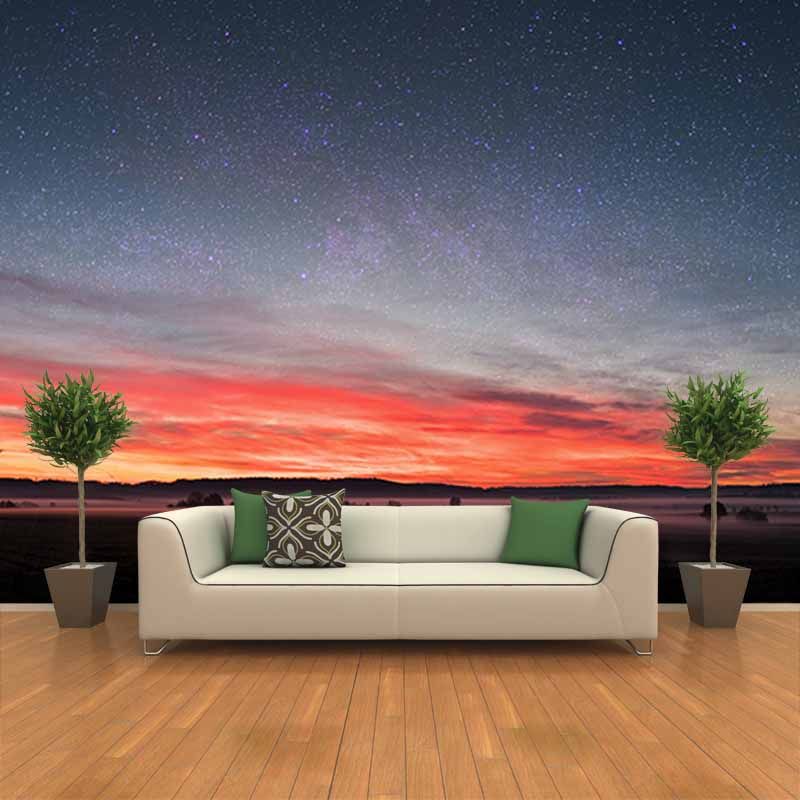 Setting Sun Photography Mildew Resistant Wallpaper Environmental Sleeping Room Wall Mural
