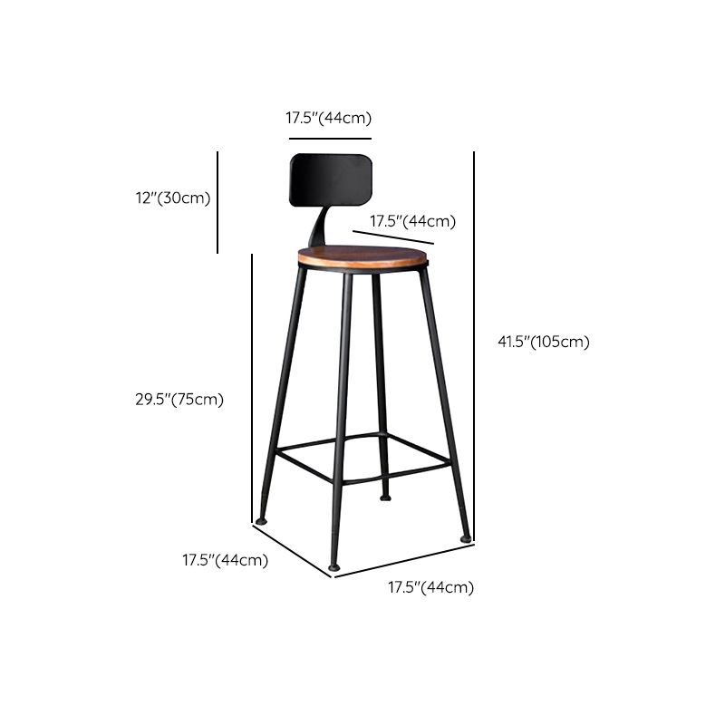 Contemporary Style Counter Stool Living Room Bar Stool with Metal Base
