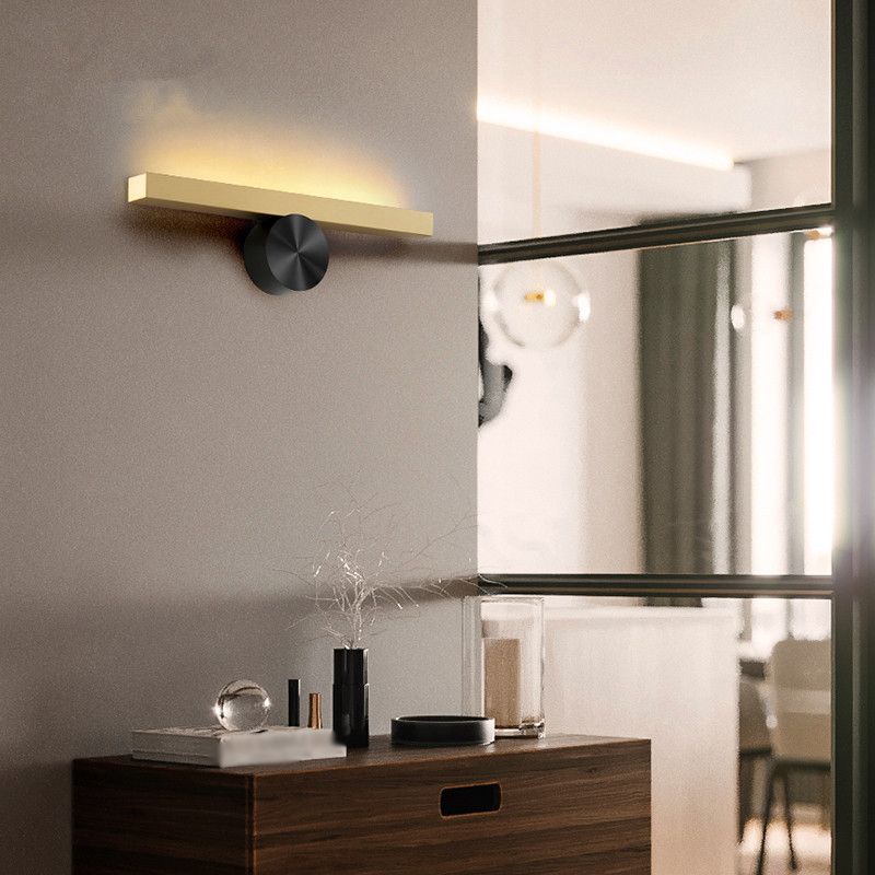 Metal Linear Shaped LED Wall Mount Light Modern Gold Sconce Light Fixture for Corridor