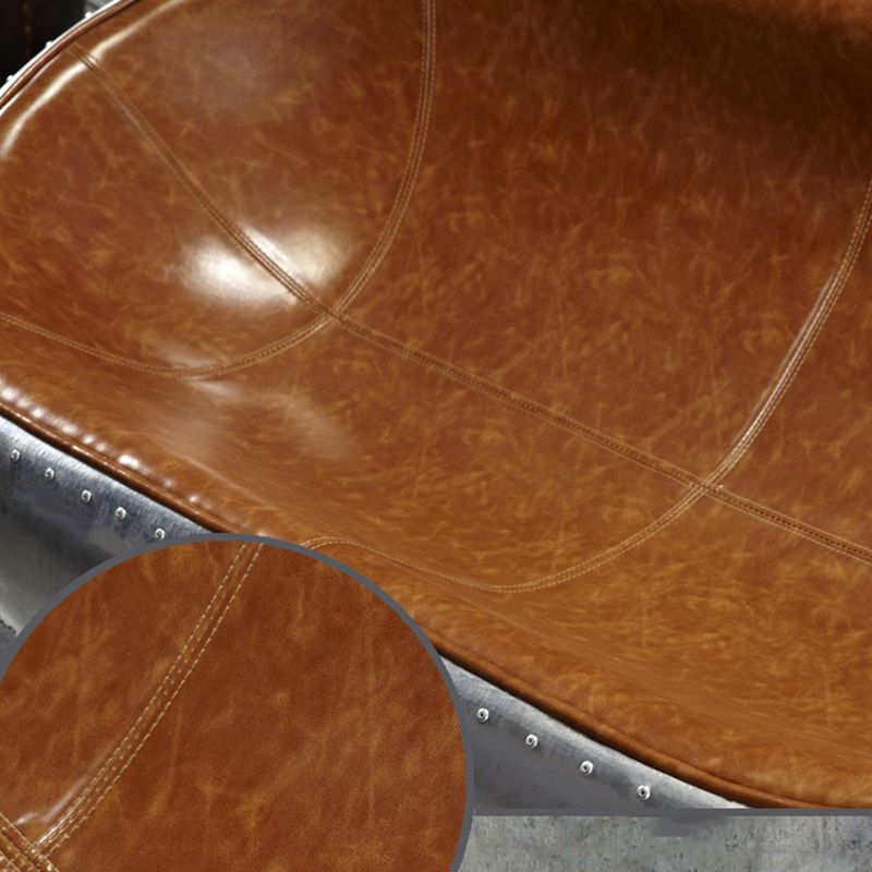 Contemporary Style Genuine Leather Sofa Living Room Seating in Brown