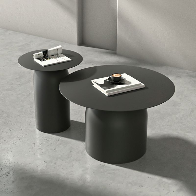 Mid-Century Modern Metal Coffee Table Round 1/2 Cocktail Table